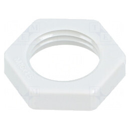 Piuliță M16 poliamidă 5mm Cheie 22mm gri deschis Pas 1,5 | Electronic-mag.ro | Componente Electronice