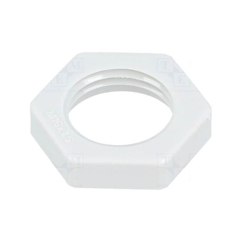 Piuliță M16 poliamidă 5mm Cheie 22mm gri deschis Pas 1,5 | Electronic-mag.ro | Componente Electronice Piuliță M16 poliamidă 5mm Cheie 22mm gri deschis Pas 1,5 | Electronic-mag.ro | Componente Electronice