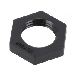 Piuliță M16 poliamidă neagră 22mm filet metric pas 1,5 | Electronic-mag.ro | Componente Electronice