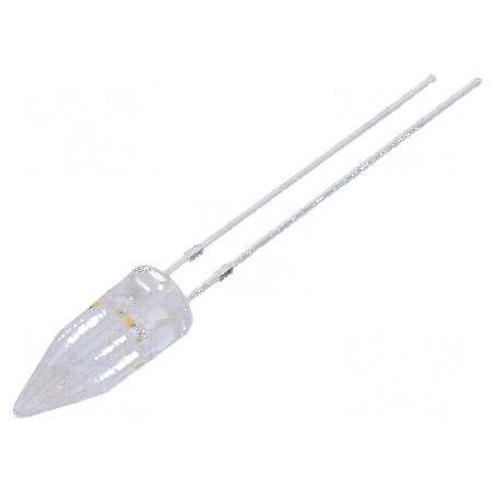 LED 5mm Alb Cald Efect Lumânare 500-750mcd 100° 20mA | Electronic-mag.ro | Componente Electronice