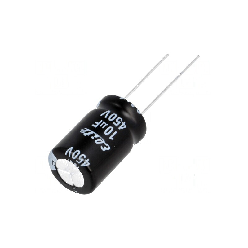 Condensator electrolitic THT 10uF 450VDC 12,5x20mm ±20% | Electronic-mag.ro | Componente Electronice Condensator electrolitic THT 10uF 450VDC 12,5x20mm ±20% | Electronic-mag.ro | Componente Electronice