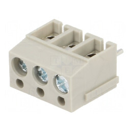 Regletă de conexiuni 90° pentru PCB, 5mm, 3 piste, 2,5mm² | Electronic-mag.ro | Componente Electronice