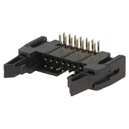 Conector IDC soclu tată 14 PIN 90° THT aurit 2,54mm | Electronic-mag.ro | Componente Electronice