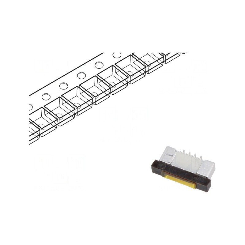 Conector FFC/FPC vertical PIN 8 ZIF SMT 30V 0,2A cositorit | Electronic-mag.ro | Componente Electronice
