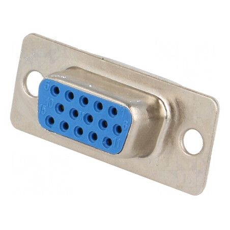 Mufă mamă D-Sub HD PIN 15 pe cablu drept lipire 5A | Electronic-mag.ro | Componente Electronice