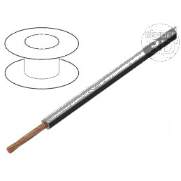 Cablu FLRY-B 1x0,35mm2 litat Cu PVC gri-negru 60V, 100m | Electronic-mag.ro | Componente Electronice
