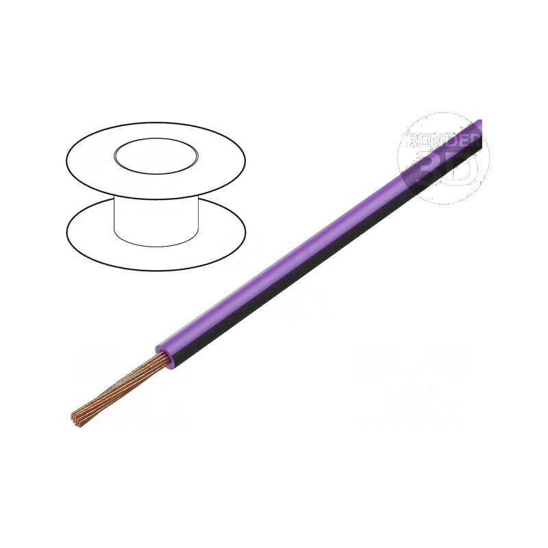 Cablu FLRY-B 1x0,35mm2 litat Cu PVC violet-negru 60V, 100m | Electronic-mag.ro | Componente Electronice