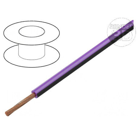 Cablu FLRY-B 1x0,35mm2 litat Cu PVC violet-negru 60V, 100m | Electronic-mag.ro | Componente Electronice