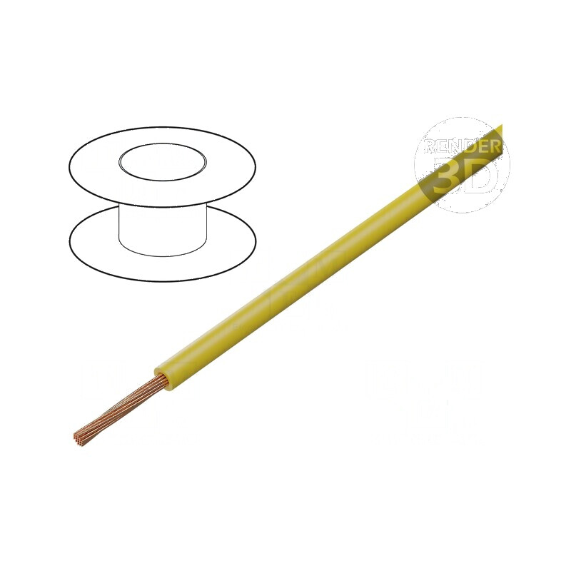 Cablu FLRY-B 1x0,35mm² litat Cu PVC galben 60V 100m | Electronic-mag.ro | Componente Electronice
