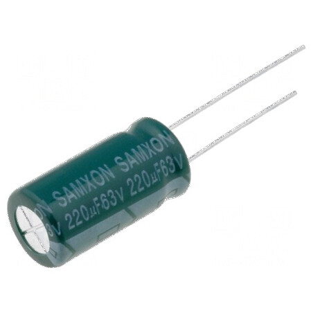 Condensator electrolitic low ESR THT 220uF 63V 10x20mm | Electronic-mag.ro | Componente Electronice