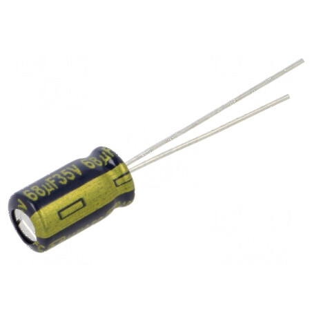 Condensator electrolitic low ESR 68uF 35VDC THT Ø6,3x11,2mm | Electronic-mag.ro | Componente Electronice