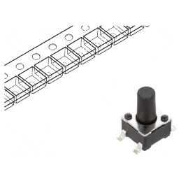 Microîntrerupător TACT SPST-NO 0,05A/12VDC SMT Poz: 2 | Electronic-mag.ro | Componente Electronice