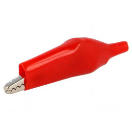 Bornă crocodil roşie 60VDC max. 11mm | Electronic-mag.ro | Componente Electronice