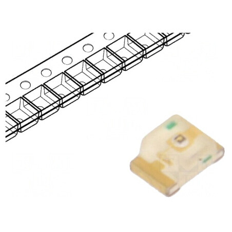 LED SMD 0805 galben 22-63mcd 2x1,25x0,8mm 2,05V 20mA 75mW | Electronic-mag.ro | Componente Electronice