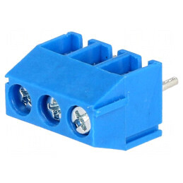 Regletă de conexiuni 90° 3,5mm pentru PCB, 3 piste, 10A | Electronic-mag.ro | Componente Electronice