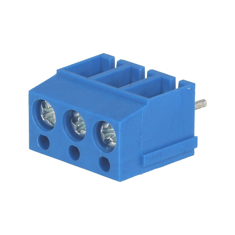 Regletă de conexiuni PCB unghi 90° 5mm, 3 piste 2,5mm² | Electronic-mag.ro | Componente Electronice