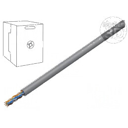 Cablu U/UTP 5e 4x2x0,5mm CCA PVC gri 305m Ø5,2mm | Electronic-mag.ro | Componente Electronice