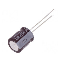 Condensator electrolitic low ESR THT 220uF 25VDC 10x12,5mm | Electronic-mag.ro | Componente Electronice