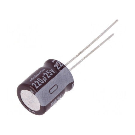 Condensator electrolitic low ESR THT 220uF 25VDC 10x12,5mm | Electronic-mag.ro | Componente Electronice