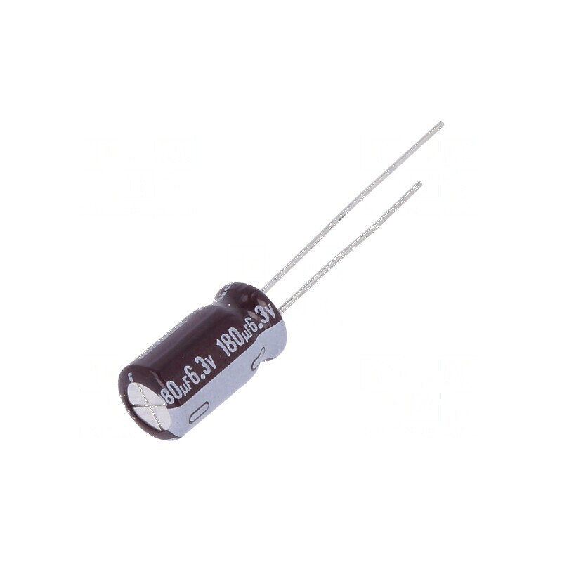 Condensator electrolitic low ESR 180uF 6,3VDC THT Ø6,3x11mm | Electronic-mag.ro | Componente Electronice Condensator electrolitic low ESR 180uF 6,3VDC THT Ø6,3x11mm | Electronic-mag.ro | Componente Electronice