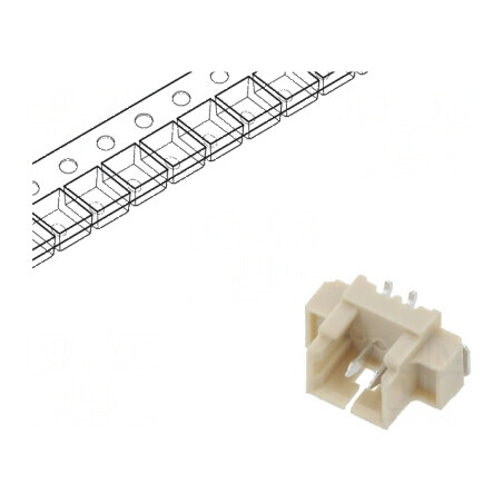 Conector cablu-placă soclu tată 1,25mm PIN 2 SMT 250V 1A | Electronic-mag.ro | Componente Electronice