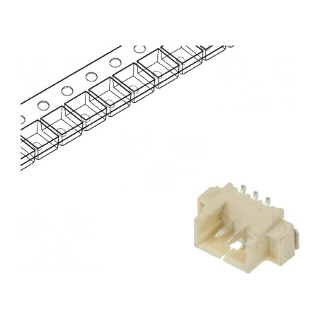 Conector cablu-placă soclu tată 1,25mm PIN 3 SMT 250V 1A | Electronic-mag.ro | Componente Electronice