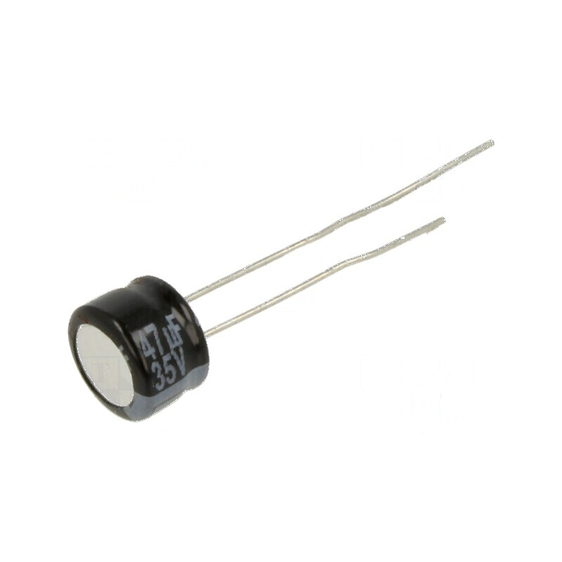 Condensator electrolitic THT 47uF 35VDC Ø8x5mm 2,5mm | Electronic-mag.ro | Componente Electronice Condensator electrolitic THT 47uF 35VDC Ø8x5mm 2,5mm | Electronic-mag.ro | Componente Electronice