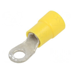 Vârf inelar M4 4,3mm cupru crimpat pentru cablu 4-6mm2 izolată | Electronic-mag.ro | Componente Electronice