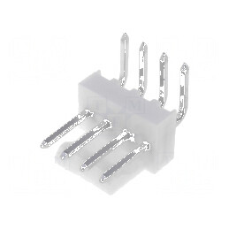 Conector cablu-placă soclu tată KK 254 2,54mm 4 PIN THT alb | Electronic-mag.ro | Componente Electronice