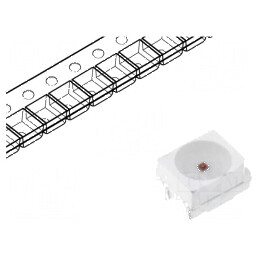 LED SMD 3528 PLCC4 roșie 1560-1800mcd 3.5x2.8x1.9mm 120° | Electronic-mag.ro | Componente Electronice