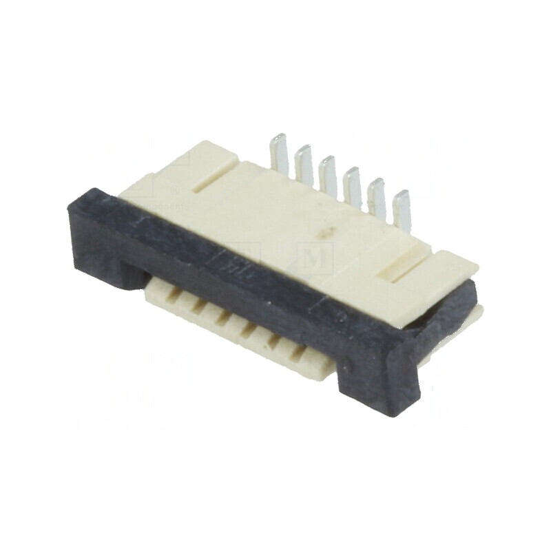 Conector FFC/FPC vertical 6 PIN ZIF SMT 0,5A -40÷85°C | Electronic-mag.ro | Componente Electronice