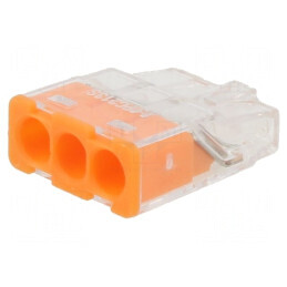 Bornă cu arc portocalie 2,5mm2 450V 24A cu eliberare rapidă | Electronic-mag.ro | Componente Electronice