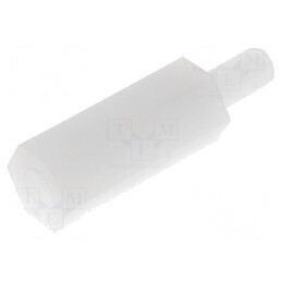 Piuliță distanțieră filetată hexagonală poliamidă M3 14mm | Electronic-mag.ro | Componente Electronice