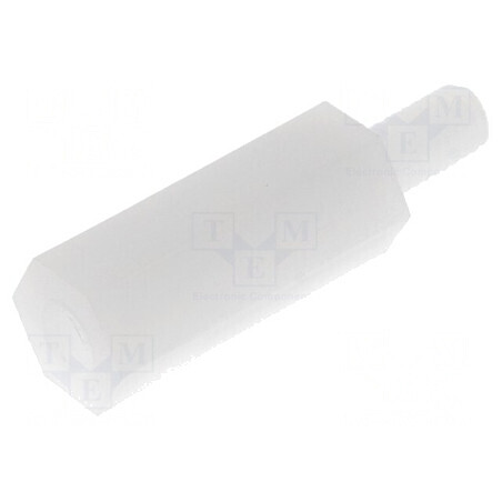 Piuliță distanțieră filetată hexagonală poliamidă M3 14mm | Electronic-mag.ro | Componente Electronice