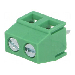 Regletă de conexiuni PCB 90° 5,08mm 2 piste 8A | Electronic-mag.ro | Componente Electronice