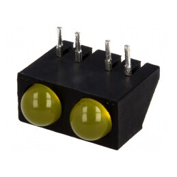 LED orizontal 4,8mm 2 diode galbene 20mA 60° | Electronic-mag.ro | Componente Electronice