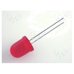 LED 10mm roșie 40-150mcd 60° convex | Electronic-mag.ro | Componente Electronice
