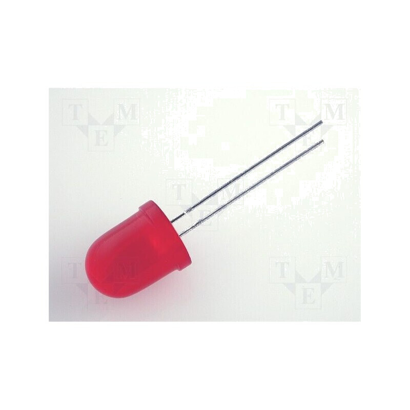 LED 10mm roșie 40-150mcd 60° convex | Electronic-mag.ro | Componente Electronice