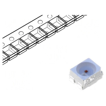 LED SMD 3528 PLCC4 Portocalie 220-350mcd 3,5x2,8x1,9mm 120° | Electronic-mag.ro | Componente Electronice