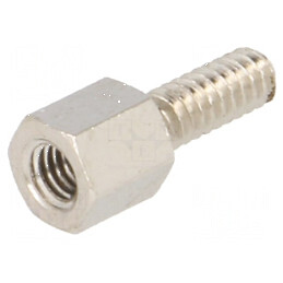 Piuliță distanțieră filetată M3 5mm din alamă nichelată | Electronic-mag.ro | Componente Electronice