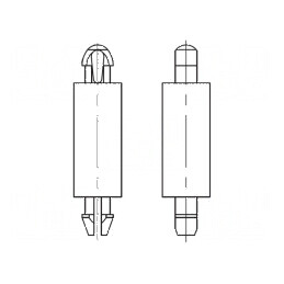 Distanțier PCB poliamidă 66 12mm clichet | Electronic-mag.ro | Componente Electronice