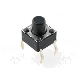 Microîntrerupător TACT SPST-NO 0,05A/12VDC THT | Electronic-mag.ro | Componente Electronice