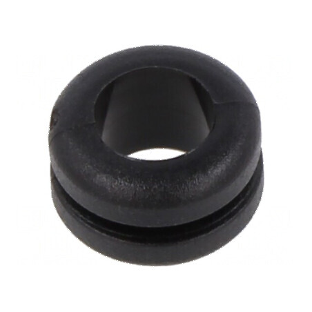 Manşon negru Ø10mm pentru orificiu Ø8mm, grosime panou max. 1,5mm | Electronic-mag.ro | Componente Electronice
