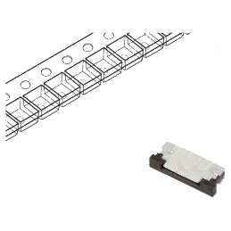 Conector FFC/FPC orizontale PIN 6 ZIF SMT 50V 0,4A cositorit | Electronic-mag.ro | Componente Electronice