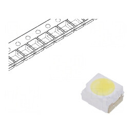 LED SMD PLCC2 Alb 4,95-7,8lm 1500-2800mcd 120° 20mA | Electronic-mag.ro | Componente Electronice