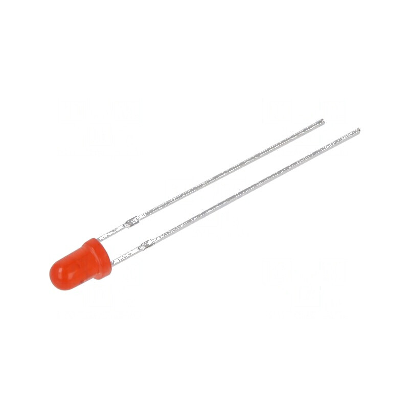 LED 3mm roșie 45-68mcd 60° convex | Electronic-mag.ro | Componente Electronice