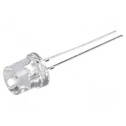 LED 8mm alb rece 3000-4200mcd 140° plat | Electronic-mag.ro | Componente Electronice