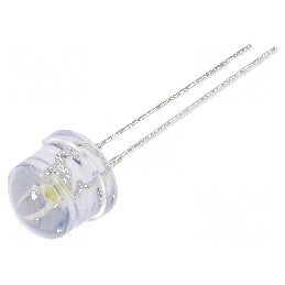 LED 8mm alb rece 3000-4000mcd 100° convex | Electronic-mag.ro | Componente Electronice