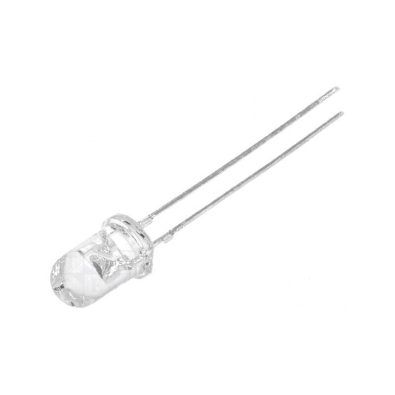 LED 5mm alb cald 3000-5800mcd 60° convex | Electronic-mag.ro | Componente Electronice