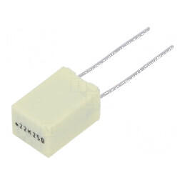 Condensator poliester 220nF 140VAC 250VDC 5mm ±10% THT | Electronic-mag.ro | Componente Electronice